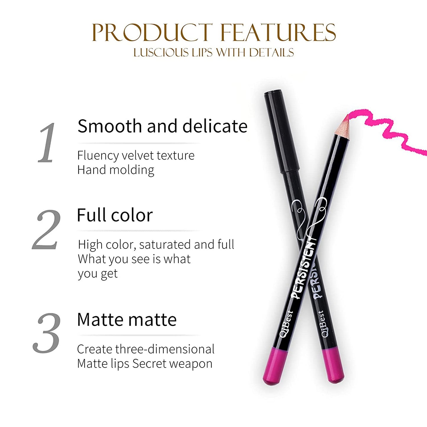 12pcs Long Lasting Lip Liner Pencil